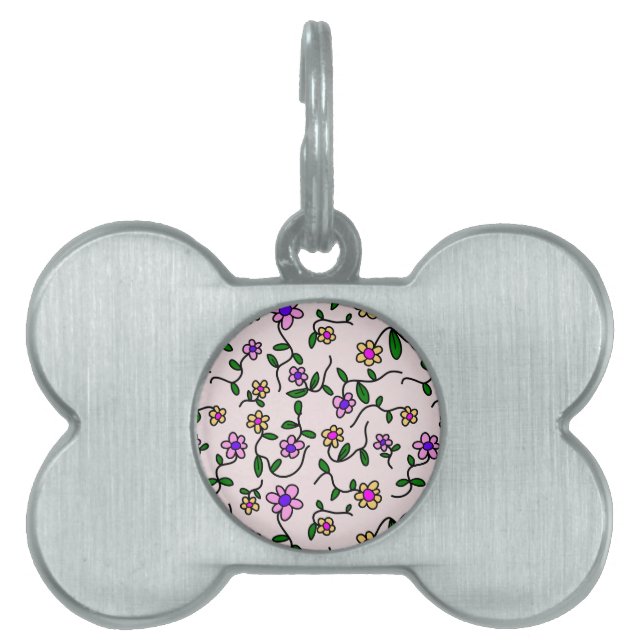 Farbenfrohe Blume, Blumenmuster, Grüne, Boho Tiermarke (Vorderseite)