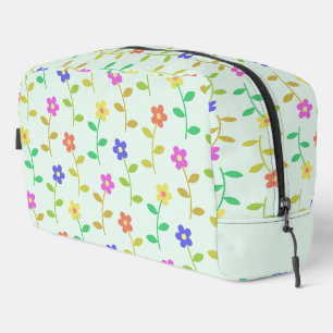 Farbenfrohe Blume, Blumenmuster, Grüne, Boho Waschbeutel