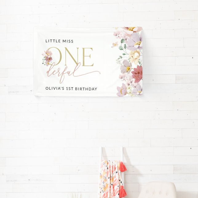 Farbenfrohe Blume, Boho, Begrüßung zum ersten Gebu Banner (InSitu)