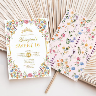 Farbenfrohe Blume Boho Garden Sweet 16 Birthday Einladung