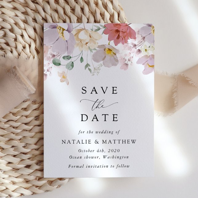 Farbenfrohe Blume, Boho, Hochzeit retten das Datum Save The Date (Von Creator hochgeladen)