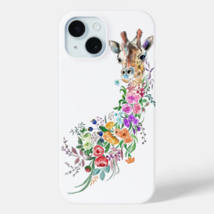 Farbenfrohe Blume Bouquet Giraffe iPhone Case