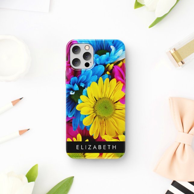 Farbenfrohe Blume, Daisis, Boho, Ihr Name iPhone 16 Hülle (Von Creator hochgeladen)