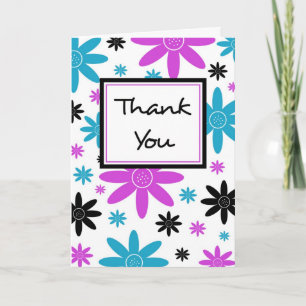 Farbenfrohe Blume Danke, dass Sie die Girl-Card be Dankeskarte