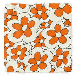 Farbenfrohe Blume Design Orange Creme Halstuch
