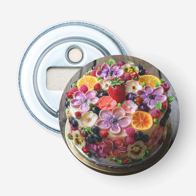 Farbenfrohe Blume Flaschenöffner (Vorderseite)