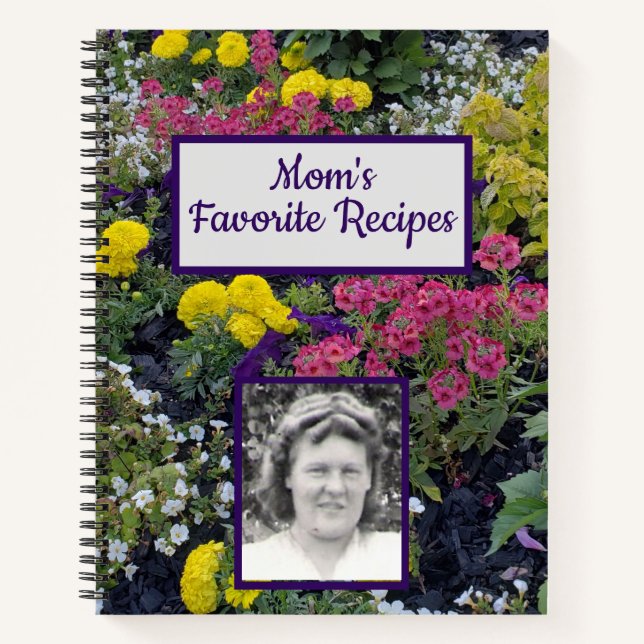 Farbenfrohe Blume Foto Mama Lieblingsrezeptorbuch Notizbuch (Vorderseite)