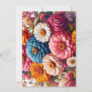 Farbenfrohe Blume/Frühling Zinnia/Rose Feiertagskarte
