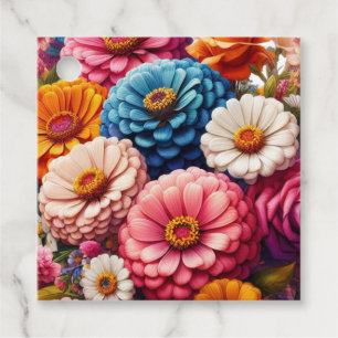 Farbenfrohe Blume/Frühling Zinnia/Rose Geschenkanhänger