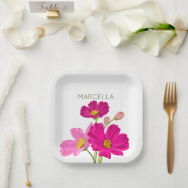 Farbenfrohe Blume für den hellen Gartenkosmos Pappteller