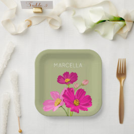 Farbenfrohe Blume für den hellen Gartenkosmos Pappteller