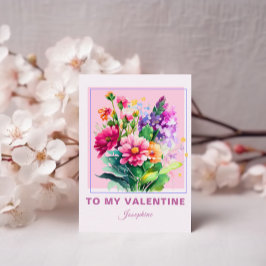 Farbenfrohe Blume für den Valentinstag Karte