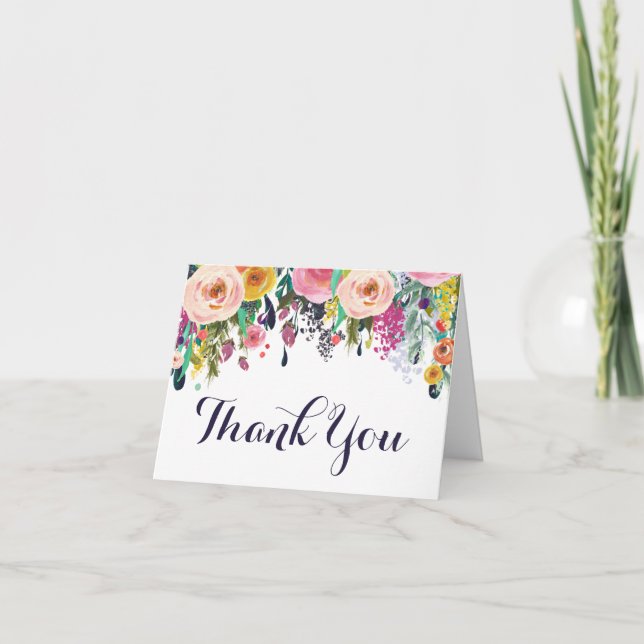 Farbenfrohe Blume geklappt Dankeschön Karten Kinde (Vorderseite)