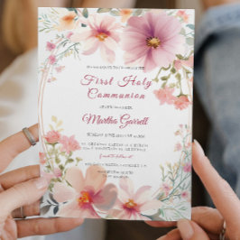 Farbenfrohe Blume Girl Einladung