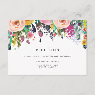 Farbenfrohe Blume Hochzeitskarte Begleitkarte