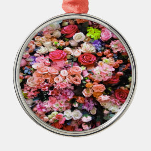 Farbenfrohe Blume im Blumenstrauß Ornament Aus Metall