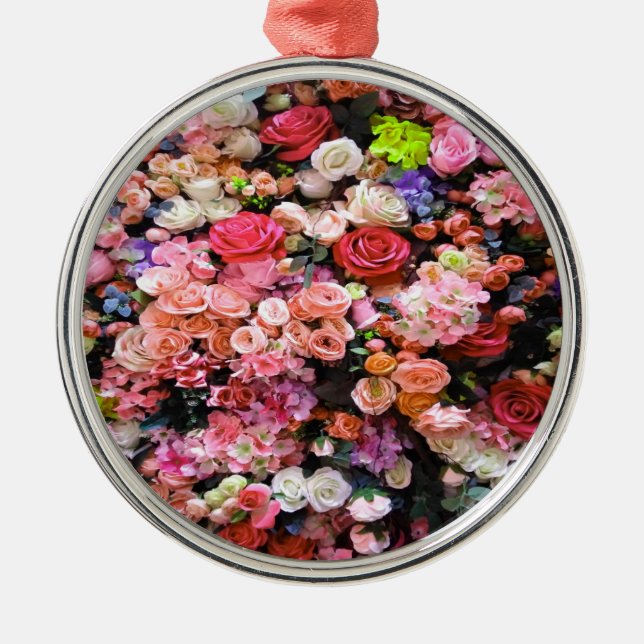 Farbenfrohe Blume im Blumenstrauß Ornament Aus Metall (Vorne)