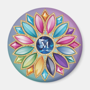 Farbenfrohe Blume Jewel Magnet