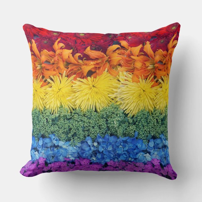 Farbenfrohe Blume Kissen (Vorderseite)