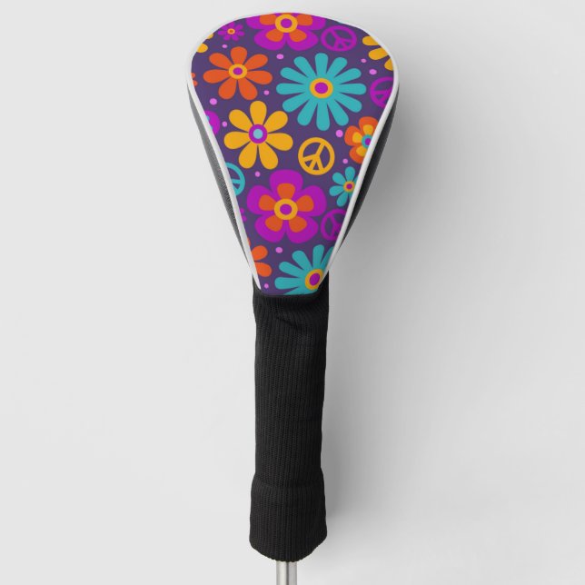 Farbenfrohe Blume Liebe Ristorante della Carrà Golf Headcover (Vorderseite)