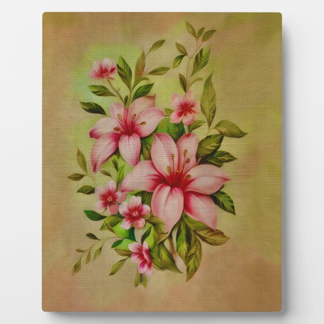 Farbenfrohe Blume mit Akryllischem Hintergrund Fotoplatte (Vorderseite)