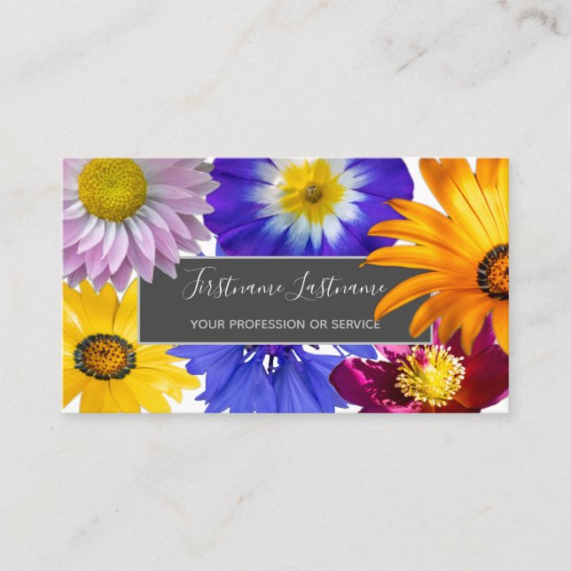 Farbenfrohe Blume mit eleganten Blüten Visitenkarte (Vorderseite)