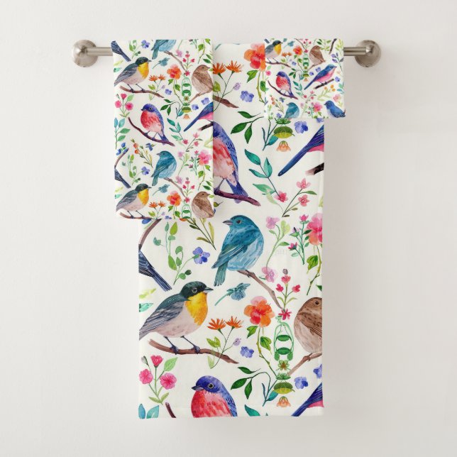 Farbenfrohe Blume Muster Badhandtuch Set (Insitu)