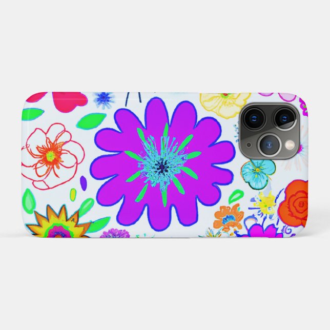 Farbenfrohe Blume Muster Case-Mate iPhone Hülle (Rückseite (Horizontal))