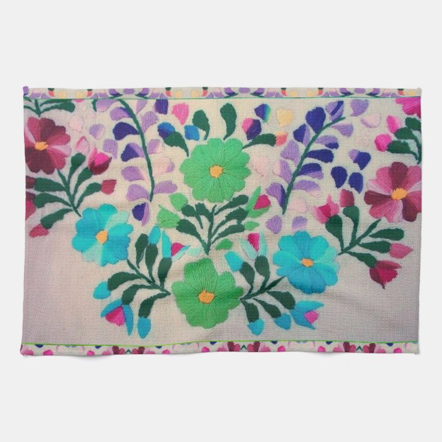 Farbenfrohe Blume Muster Küchentücher (Horizontal)