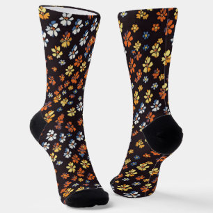 Farbenfrohe Blume Muster Socken