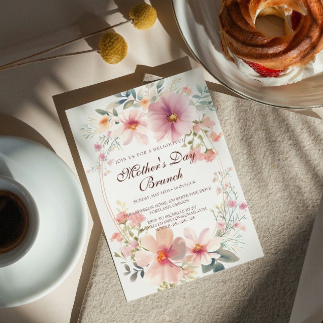 Farbenfrohe Blume Muttertagsbrunch Einladung (Von Creator hochgeladen)