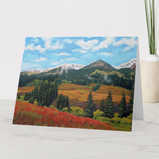 Farbenfrohe Blume Paint Brush Field Dankeskarte (Vorderseite)