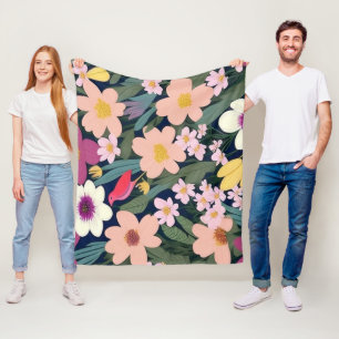 Farbenfrohe Blume pink hübsch Geschenk Tag Fleecedecke