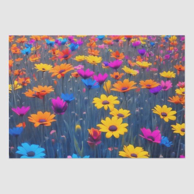 Farbenfrohe Blume Seidenpapier (Vorderseite)