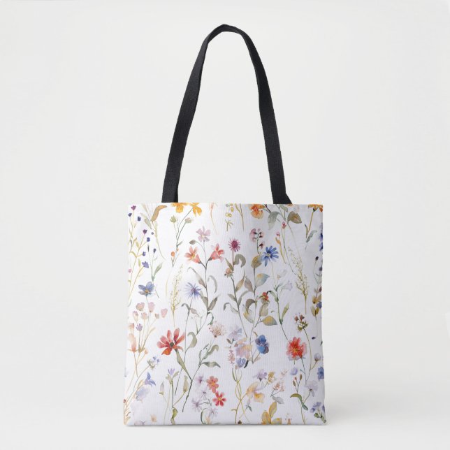 Farbenfrohe Blume Tasche (Vorderseite)