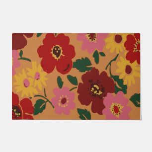Farbenfrohe Blume Türmatte, florale Begrüßung T Fußmatte