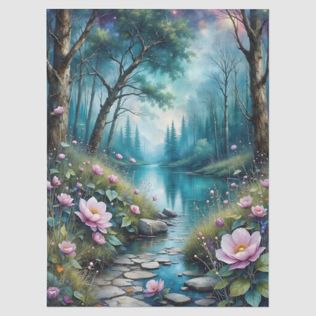 Farbenfrohe Blume und die wilde Natur Seidenpapier (Vorderseite)