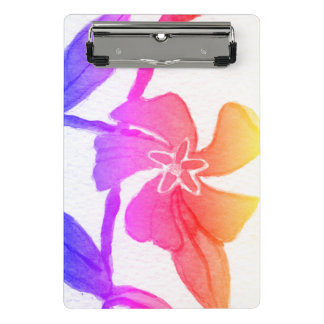 Farbenfrohe Blume und Veggia Kunst Mini Klemmbrett