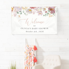 Farbenfrohe Blume, Wildblumen, Babydusche Willkomm Banner