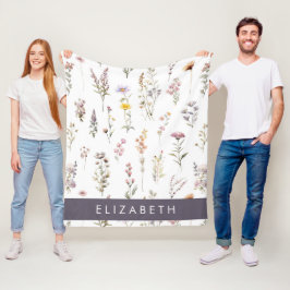 Farbenfrohe Blume, Wildblumen, Grünpflanzen, Ihr N Fleecedecke