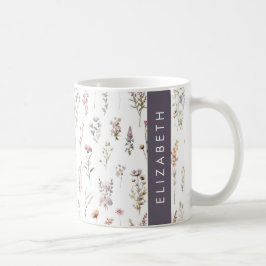 Farbenfrohe Blume, Wildblumen, Grünpflanzen, Ihr N Kaffeetasse