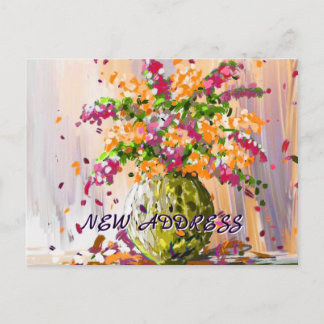 Farbenfrohe Blume Wir bewegten neue Zuhause, um ne Postkarte