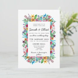 Farbenfrohe Blume zum Hochzeitsempfang Einladung