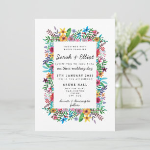 Farbenfrohe Blume zum Hochzeitsempfang Einladung
