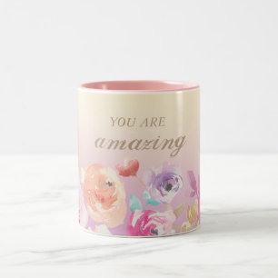 Farbenfrohe Blume Zweifarbige Tasse
