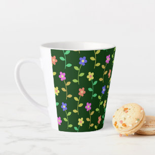 Farbenfrohe Blumen, Blumenmuster, Grünpflanzen, Bo Milchtasse
