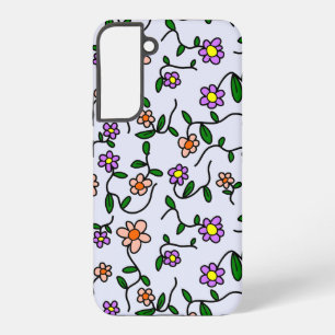 Farbenfrohe Blumen, Blumenmuster, Grünpflanzen, Bo Samsung Galaxy Hülle