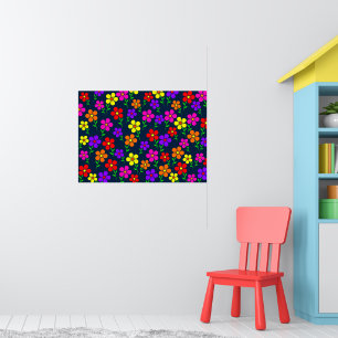 Farbenfrohe Blumen Blumenmuster Poster