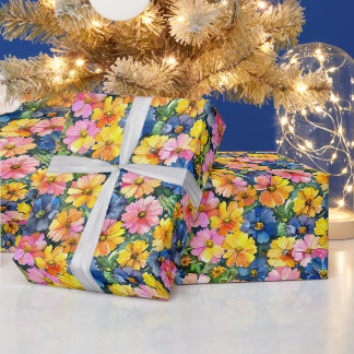 Farbenfrohe Blumen Botanischer Garten Florales Mus Geschenkpapier