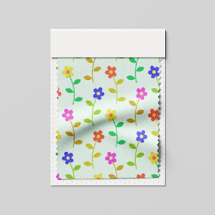 Farbenfrohe Blumen, Florales Muster, Grünpflanzen, Stoff
